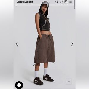Jaded London NWT Brown Parachute Cargo Shorts